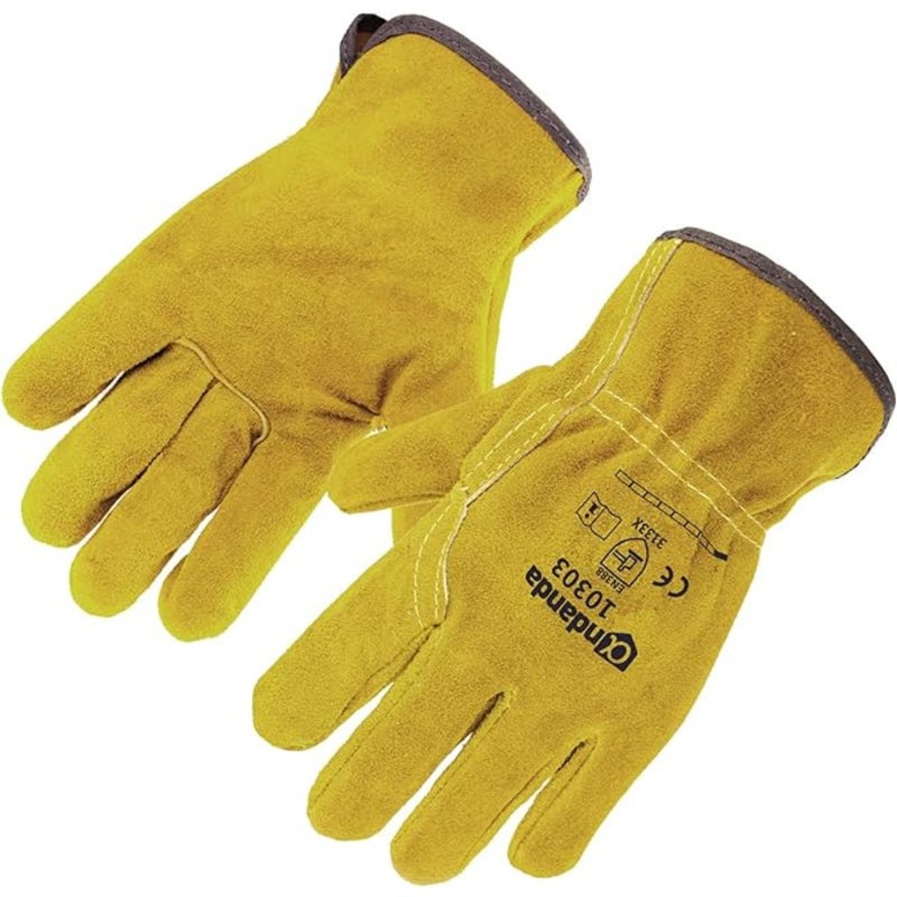 ANDANDA Cow Split Leather Work Gloves New sz 9 / L